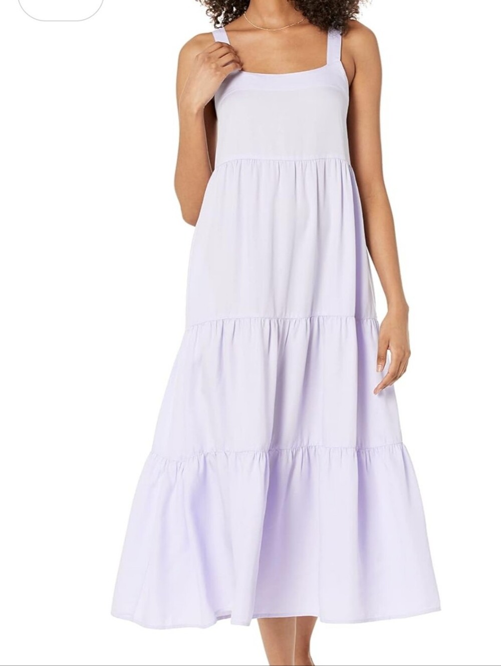Sleeveless Tiered Maxi Dress in Light Lavender From the Drop
